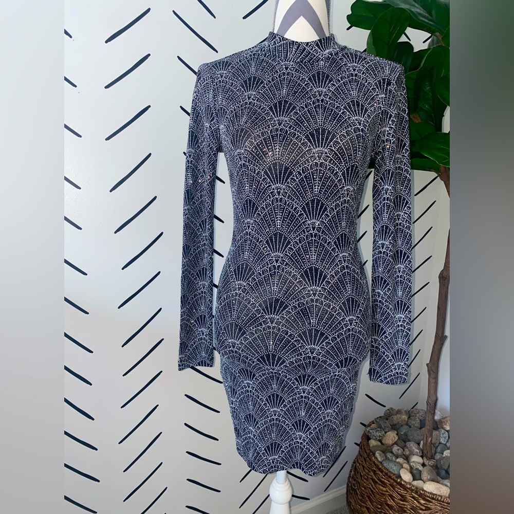 Semi-formal H&M long sleeve backless sparkly dress